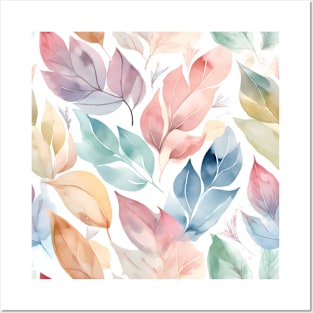 Pastel Leaves Posters and Art